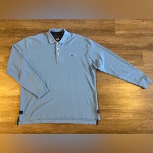Orvis Signature Collection Polo Shirt Mens X-Large Light Blue Long Sleeve